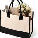 Salt Earth Canvas Tote Bag for Women, Personalized Initial Monogram Tote, Beach Grocery Utility Tote for Travel & Work, Size: Soho Signature