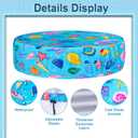 Round Dog Pool Cover 63"(5ft), Foldable Kiddie Solar Cover Fit Dog Collapsible Swimming Pool, Pets Kids Bath Tub, Anti-UV Dustproof Safety Pool Covers, Starfish Patterns