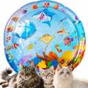 Thickened Cats Water Mat 25.6",Water Filled Cat Cooling Mat Three-Layer Thickening Cooling Mat for Dogs,Summer Cat Water Bed (Thickened Ocean Edition)