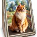 Cat Scratcher Pad, Oil Painting Furniture Saver Scratching Board, Cardboard Cat Scratcher House with Frame, Large Scratching Pad & Scratcher Bed, Cat Cardboard Scratcher for Indoor Cats