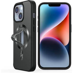 AUROX for iPhone 14 Case with Invisible Stand [Compatible with MagSafe] Military-Grade Protection, Shockproof Slim Magnetic 14 Case for Men Women Magnetic Phone Case Cover, Black