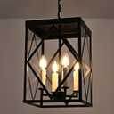 Black Exterior Pendant Lights for Porch with Clear Glass 4 Light Adjustable Hanging Lamp Farmhouse Lantern Porch Light Exterior Chandelier Ceiling Mount for Entrance Patio, White Candle Socket