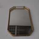 Gold Mirror Tray, Gold Vanity Tray, Perfume Tray for Dresser, Vanity Trays for Bathroom and Home Decor, 14 x 9 x 1.2 inches