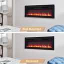 Efiretric® Arthur 36" W 3 in 1 Electric Fireplace (EF456), Freestanding, Wall Mounted, Recessed, 9 Colors Flame Effect, TV Media Wall, Heater 750W/1500W, Remote Control, 4.7"D x 36.2"W x 13"H