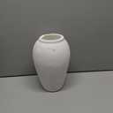 Handcrafted Terracotta Flower Vase, 9.6" Tall, Vintage White Ceramic, Rustic Antique Decor, Wide Mouth, Matte Finish for Home Office Resto Cafe