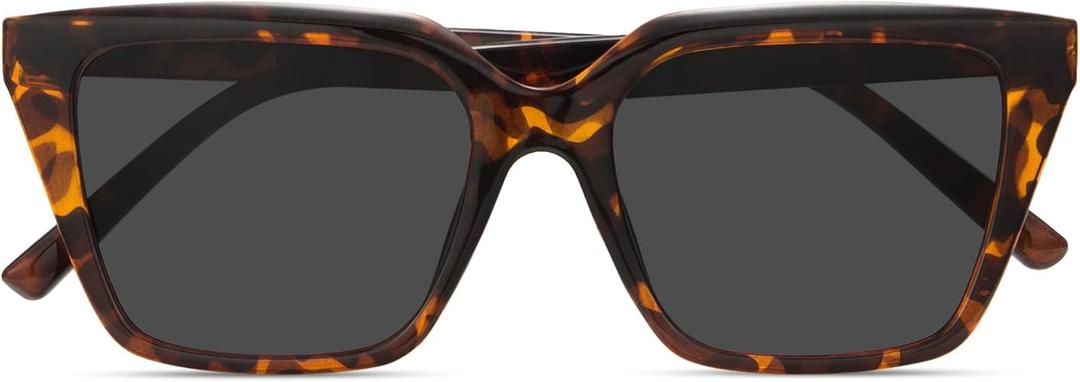 miyya Cat Eye Sunglasses for Women, Trendy Polarized Sunglasses Women, Retro Sun Glasses 2025, UV Protection Shades Smoke Tortoise/Black
