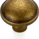Ravinte 25 Pack 1-1/4 Inch Diameter Kitchen Cabinet Knobs Antique Brass Dresser Knobs Round Solid Cabinet Drawer Pulls for Kitchen Cupboard Hardware (Single Hole)