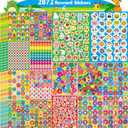 2872 Large Incentive Stickers, 64 Sheets Round Encouragement Stickers, Animals Donuts Cupcakes Stars Hearts Motivational Teacher Classroom Reward Gifts Encourage Kids to Do Chores Go to The Toilet