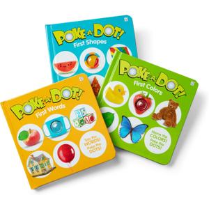 Melissa & Doug Poke-a-Dot Children’s Books 3-Pack – First Words, Shapes, And Colors (Shapes and Colors Missing)