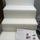 Dog Steps for Bed, 18" H Dog Stairs for Small Dogs, 4-Tier Pet Stairs with Washable Cover, Non-Slip Pet Steps for Dogs to Get On Bed (Grey)