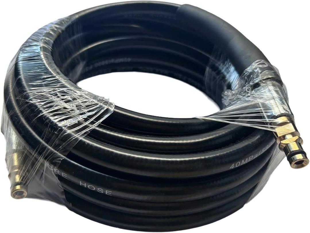 5800PSI High Pressure Washer Water Replacement Extension Hose Compatible with Some of Old K Series Domestic K2~K7 Power Washer Click Type Plug Quick Connector Accessories Water Clean Pipe (15M)