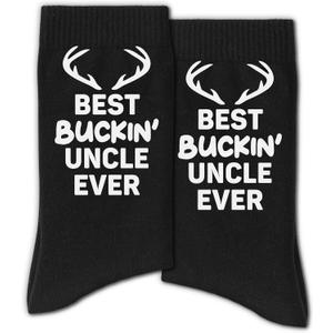 Funny Dad Uncle Grandpa Socks, Black Crew Socks for Family Men