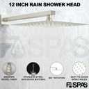 Shower System with Tub Spout, 12-Inch High-Pressure Rain Showerhead and Handheld Combo, Brushed Nickel Shower Faucet Set with Rough-in Valve and Trim, Wall Mounted 3-Way Shower Set