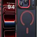 BENTOBEN Magnetic for iPhone 17 Pro Max Case 2025 [Compatible with Magsafe] [Military-Grade Protection] Matte Women Men Colorful Anti-Slip Shockproof Bumper Phone Cases for 17 Pro Max 6.9", Red/Black