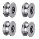 Sliding Gate Rollers Stainless Steel U Groove Wheel Heavy Duty Cable Pulley Block U Shaped Rail Gate Wheels Quiet and Smooth Operation Plate Caster with Bearing for Barn Door Track