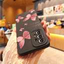 for Samsung Galaxy A53 5G Phone Case, Fashion Flower Pattern Design Girls Women Liquid Silicone Cover, Slim Shockproof and Scratch-Resistant Soft Case for Samsung A53 - Butterfly Black