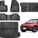 Floor Mats & Cargo Liner & Backrest Mats Set Compatible for Hyundai Tucson 2022 2023 2024 2025 All Weather Rubber Mat Black (Fit All Models) (Floor Mats+Cargo Liner+Backrest Mat)