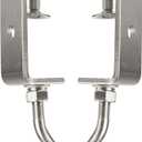2 9/16In Stainless Steel Small C Clamps + Heavy Duty Metal Threaded Hanging Screw Hook/Open Cup Bolt Hook, With Stable Wide Jaw Opening&Protective Pad/I-Beam Design (2PCS)