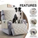 TAOCOCO 100% Waterproof Recliner Chair Covers, Non Slip Recliner Covers for Recliner Chair with Pocket, Washable Reclining Chair Cover Furniture Protector for Kids,Dogs(25'', Cream)