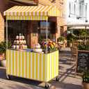 Woanger Portable Foldable Vendor Cart with Canopy, Yellow, 47.2 x 23.6 inches