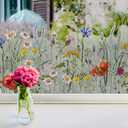 Flower Window Film Static Cling Privacy Decal Frosted Stained Mirror Border Waterproof Removable Livingroom Dcor Butterfly Bedroom DIY Decoration