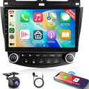 8 CORE 2G+64G Car Radio for Honda Accord 2003-2007 with Wireless CarPlay/Android Auto, Podofo 10.1 Touch Screen Stereo Android 13 GPS WiFi Bluetooth DSP SWC + HD Backup Camera