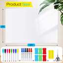 SATINIOR Dry Erase Wallpaper White Board Stickers Dry Erase Peel and Stick Wallpaper Board with 17 Dry Erase Markers 6 Erase 2 Wallpaper Smoothing Tool 1 Scissor for Office(4 x 8 ft)