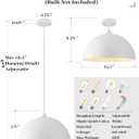 White Dome Pendant Lights Kitchen Island, 16 Inch Large White Dome Pendant Light, Modern Farmhouse Pendant Light for Kitchen Island, Dining Room, Cafe, Bar, 1 Pack, 16"x1