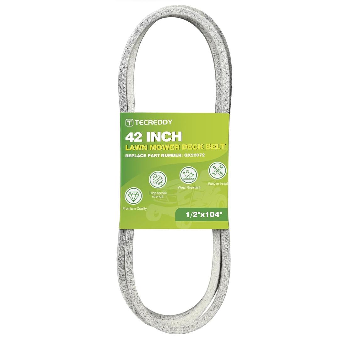 GX20072 Mower Deck Belt for John Deere 42 inch D105 D110 D130 E100 L100 L110 L118 L120 L130 LA105 LA115 S100 100 Series Lawn Mower GY20570 - Aramid Deck Belt, 1/2" X 104"