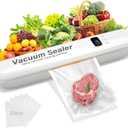 Vacuum Sealer, 3 Modes Food Storage Vacuum Sealer Machine, Multi-Functional Automatic Food Sealer, with 20 Vacuum Bags, Fast-Compact Design, LED Display