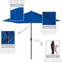 California Umbrella 9' Round Aluminum Outdoor Deck, Pool or Patio Umbrella, Crank Lift, Auto Tilt, Bronze Pole, Royal Blue