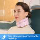 Velpeau Fashion Neck Brace for Sleeping -Soft Cervical Collar for Snooze, Anti Snoring, Sleep Apnea, Foam Wraps Keep Vertebrae Stable Relief Pain and Support for Women & Men (Pink, M: 11.5-14 inch)