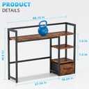 Marbrasse Desk Shelf with Drawer, 40" Desk Hutch for Computer Monitor, Wooden Desktop Bookshelf Storage Rack for Home Office Dorm - Dark Brown