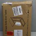 C-Shaped Side Table for Couch - Small Coffee Stand Sofa Tray Desk with Metal Frame and Waterproof Scratch Resistant, Modern End Accent for Living Room, Bedroom, Small Spaces, Rustic Brown