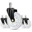 RidRed Gaming Chair Wheels - Heavy-Duty Office Chair Wheels - Replacement Rubber Casters - Universal Fit 3 Inch Chair Casters, Noise Free, Fits 98% Chair, for All Floor (White), 5 Pieces