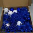 Jenaai 100 Pcs Hanukkah Ornament Set with Pre-Tied Shatterproof Plastic, Jewish Chanukah Ornaments and a Blue Star of Tree Topper for Jewish Hanukkah Party Decorations