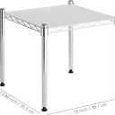 Whitmor 1 Tier Supreme Stacking Shelving Unit, Wire Metal Home Storage Organizer, 15" L x 14" W x 15" H, Chrome W/Liner