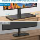 PERLESMITH Universal TV Stand Table Top TV Base for 32-82 inch LCD LED OLED 4K Flat Screen TVs-Height Adjustable TV Mount Stand with Tempered Glass Base, VESA 600x400mm