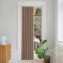 NICETOWN Closet Curtains, Accordion Style Blackout Door Curtains for Doorways, Pleated Folding Doors Curtain for Room Divider Privacy, 1 Panel, W38 x L80, Cappuccino