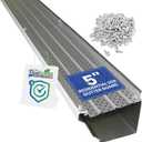 FlowGuard Gutter Guard, USA Made Professional DIY 5 Inch 50-Year Gutter Cover Leaf Protection System - Matte - Aluminum - 22 Feet - by FlexxPoint