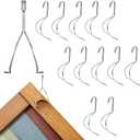 3 Pcs of 12-Pack Cabinet Door Hangers Metal Hooks for Painting, No-Drill Drying Rack Clips for Cabinet Doors, 5.12 x 2.36 x 1.57 Inch, Spray Drying Brackets for Woodworking & DIY Projects