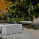 Keter Westwood 150 Gallon Resin Large Outdoor Storage Box for Patio Furniture, Outdoor Cushions, Garden Tools and Pool Floats, Light Grey