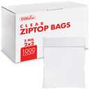 Reclosable Clear Plastic Zip Bags - By DiRose | Resealable, Strong, Thick, Sturdy | For Organizing, Travel, Shipping, Packaging, and Storage | Bulk | 2X2 | 1000 Pack