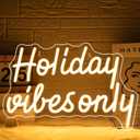 Christmas Neon Sign Holiday Vibes Only Neon Sign Festive LED Wall Decor for Christmas, Seasonal Parties & Winter Home Decor Cheerful Holiday Design