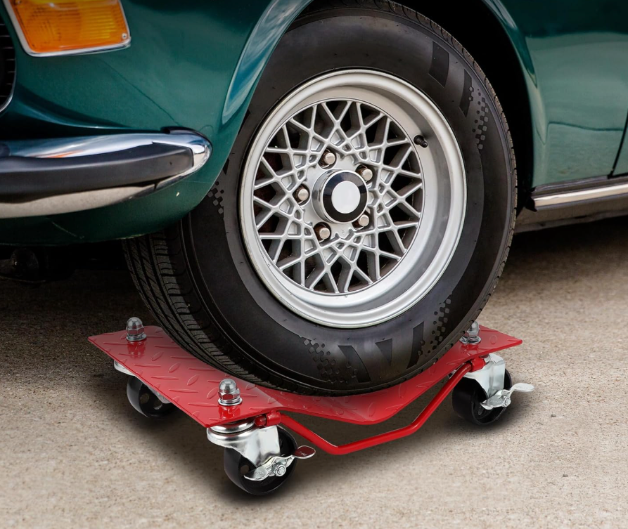 Car Dolly -8000 LBS Capacity Heavy Duty Wheel Dollies for Moving Vehicles - 3" Steel Wheels with Tire Protection - Fits Cars, SUVs, Trucks & ATVs - Garage & Repair Shop