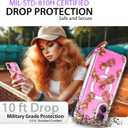 Coolwee Magnetic for iPhone 16 Case Rose Gold, Compatible with MagSafe, for Men Cute Women Girls, 10FT Military Grade Protective Cover for iPhone 16 Phone Clear Transparent Pineapple