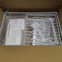 7 code Large Dish Drying Rack, 2-Tier Dish Racks for Kitchen Counter, Detachable Large Capacity Dish Drainer Organizer with Utensil Holder, Dish Drying Rack with Drain Board, White