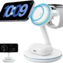 2026 3 in 1 Charging Station for Apple iPhone AirPods Watch with Mag-Safe Charger Wireless Charger Stand for iPhone 17 16 15 14 13 12 Series AirPods iWatch Series - Gifts for Wife & Husband(White)