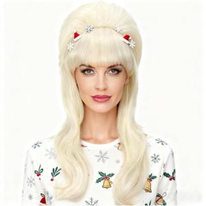 Funny 80s Mullet Wigs for Women Costume Retro Bouffant 613# Wigs for Women with Bangs Beehive Fancy Party Accessory Cosplay Wig (613#)