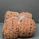 WESHIONGOO Chunky Knit Blanket Throw 40"40" Knitted Throw Blankets for Couch Bed Fluffy Soft Blanket with Jumbo Chenille Yarn Thick 100% Handmade 